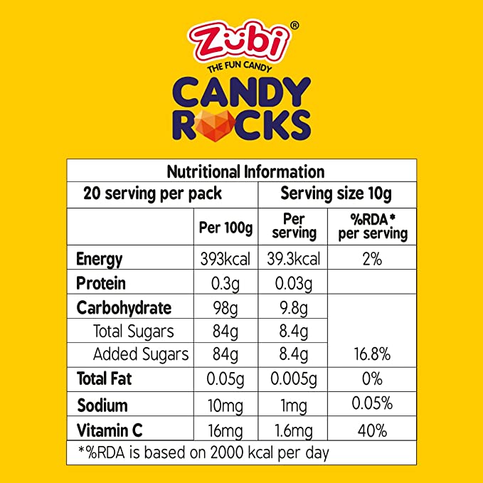 Zubi Candy Fruit Medley Candy Rocks | Hard Candies | Assorted