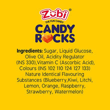 Load image into Gallery viewer, Zubi Candy Fruit Medley Candy Rocks | Hard Candies | Assorted Flavors | Enriched with Vitamin C | 100g