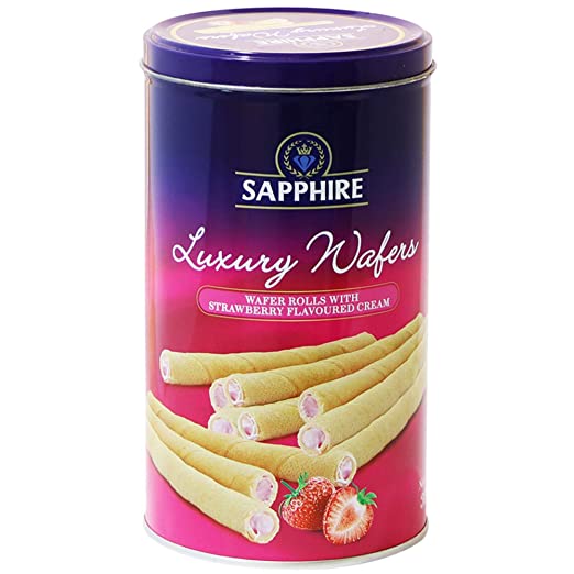 Sapphire Luxury Wafer Rolls Strawberry, 300 g