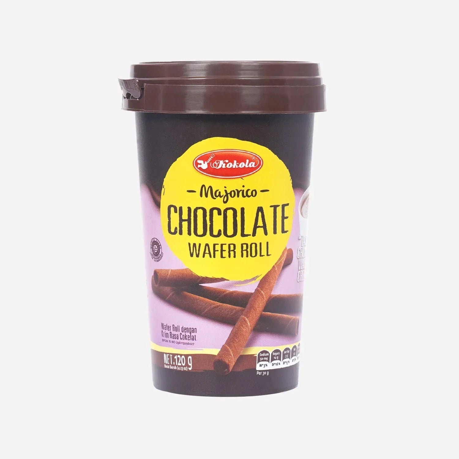 Kokola Majorico Wafer Roll - Cappuccino,  Container