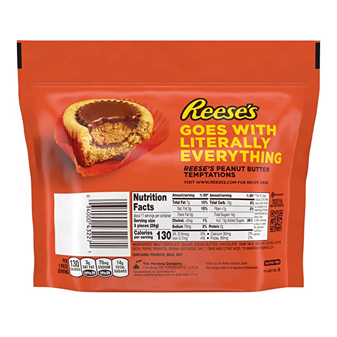 Reese's Miniature Cups Milk Chocolate & Peanut Butter Share Pack, 297 g, Orange