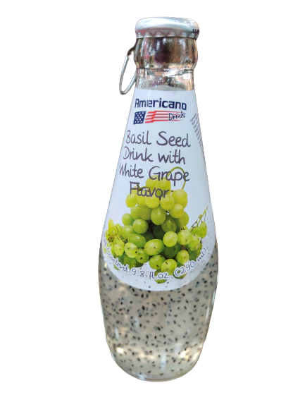 Americano  Basil Seed Drink White Grapes, 290ml (Bottle)