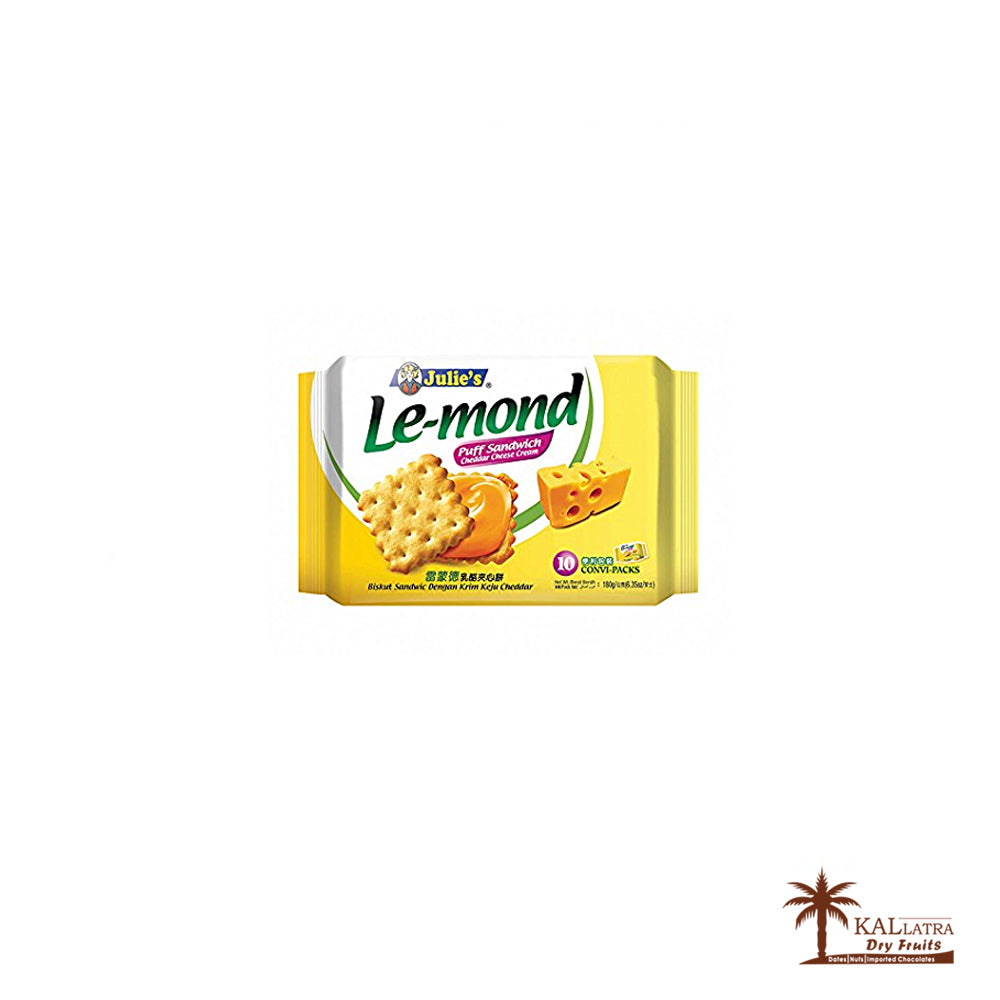 Julie's Le-mond Puff Sandwich Cheddar Cheese Cream, 180gm (Pack)
