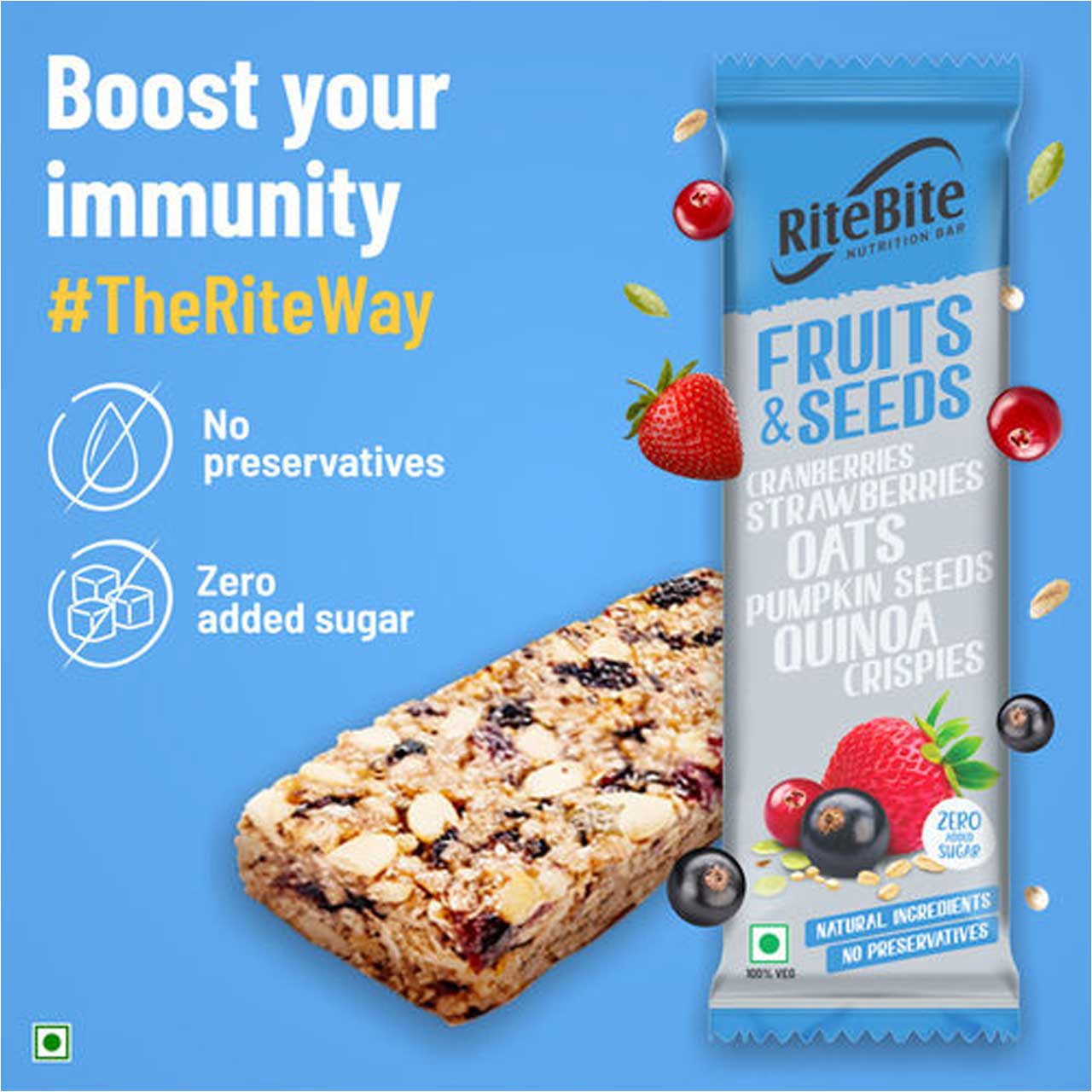 RiteBite Fruits & Seeds Bar, 35g