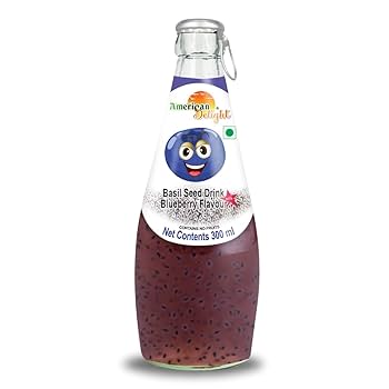 American Delight Basil Seed Drink Blueberry, 300ml (Bottle)