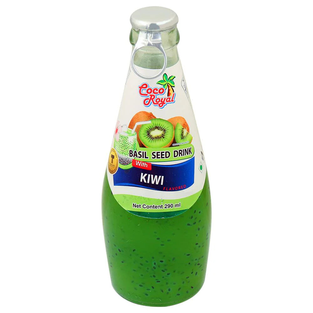 Coco Royal Basil Seed Drink Kiwi Fruit, 300ml (Bottle)