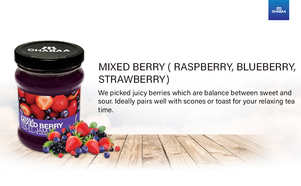 CHABAA MIXED BERRY FRUIT JAM, 240G