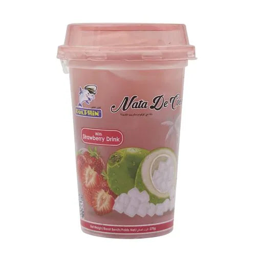Dolphin Juice Drink With Nata De Coco - Strawberry, 270g