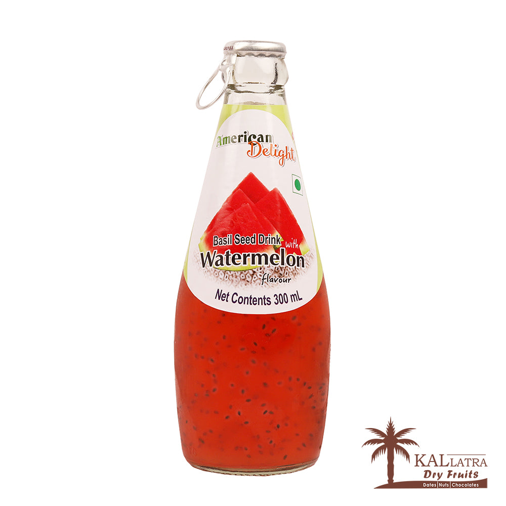 American Delight Basil Seed Drink Watermelon, 300ml (Bottle)