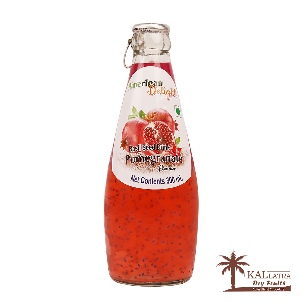 American Delight Basil Seed Drink Pomegranate, 290ml (Bottle)