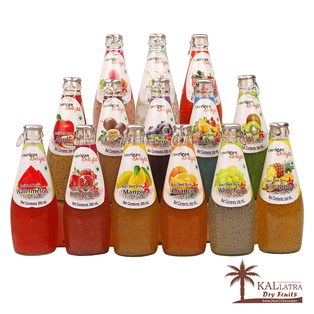 American Delight Basil Seed Drink Pomegranate, 290ml (Bottle)